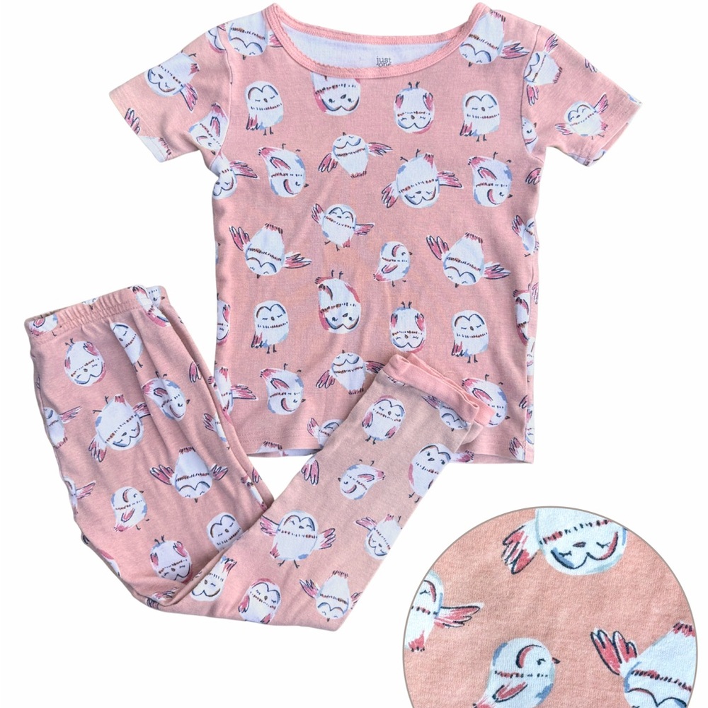 Adorable Peach Owl Kids Pajama Set